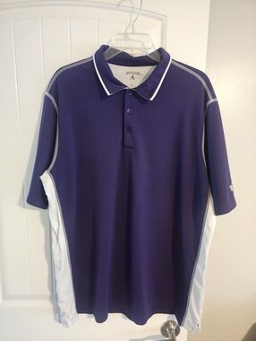 Antigua Men's Purple Polo with White Side Panels XL